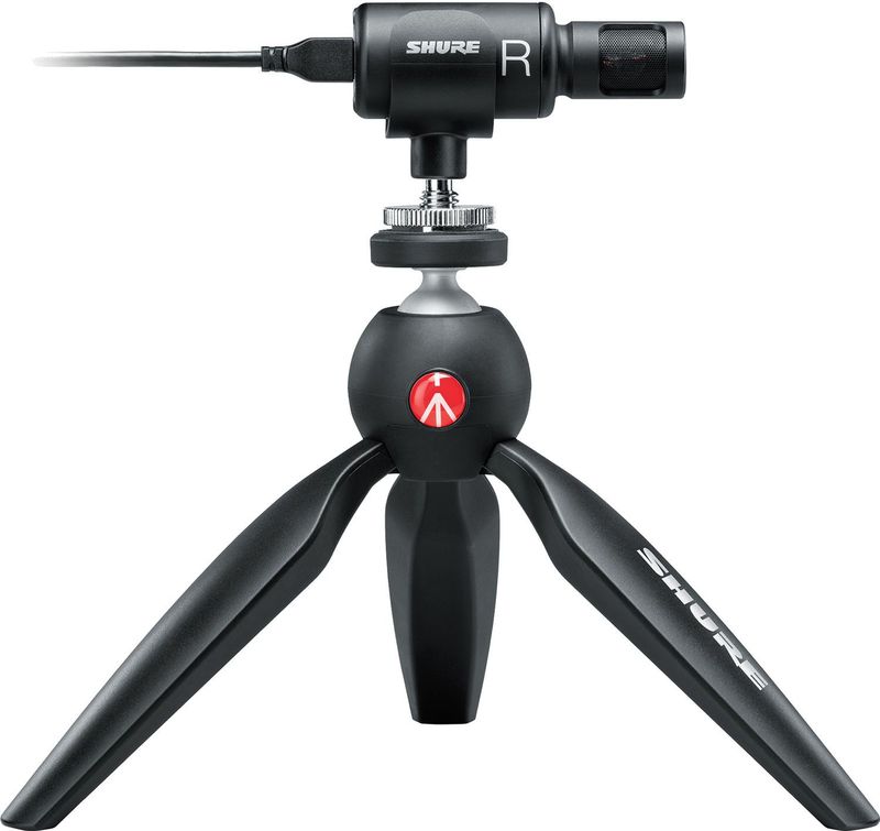 Shure MV88+ - Digitale Stereo Condensormicrofoon - Voor iPhone en Android - Inclusief Manfrotto Pixi Tripod