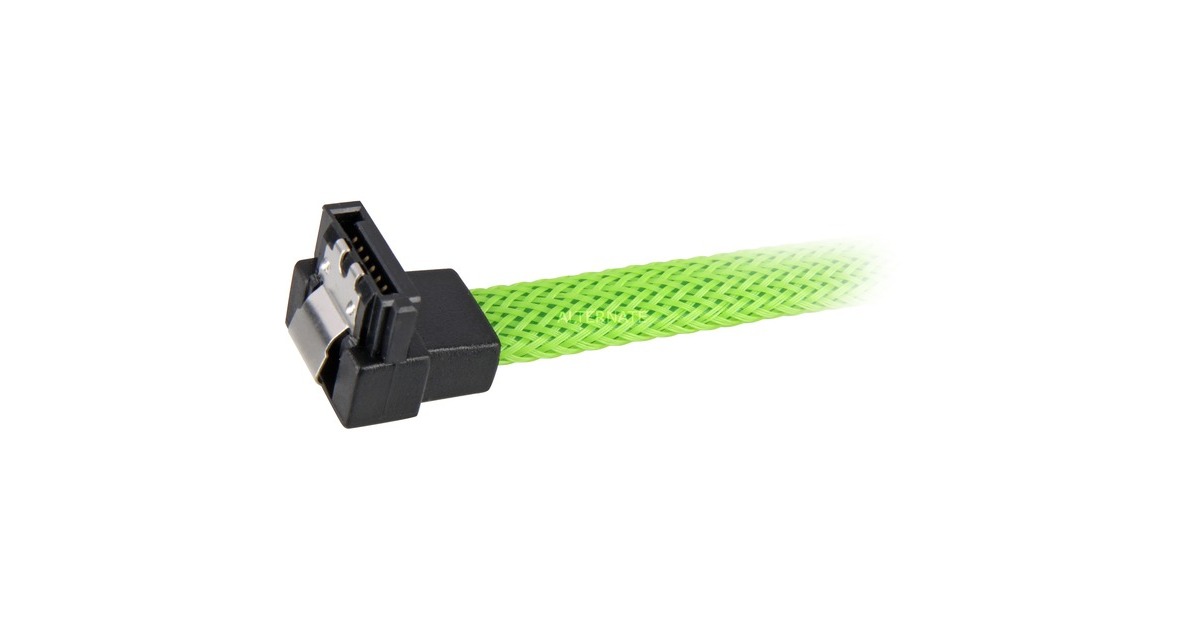 SharkoonSata III 90° sleeve kabel  (Groen, 0,3 meter)