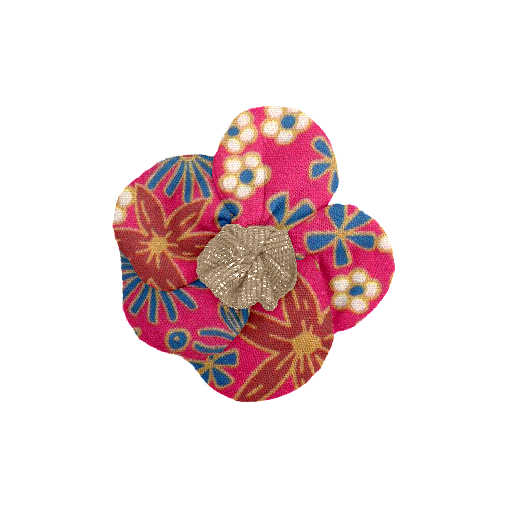 Mini Barrette Pétales De Fleur Badiane Framboise