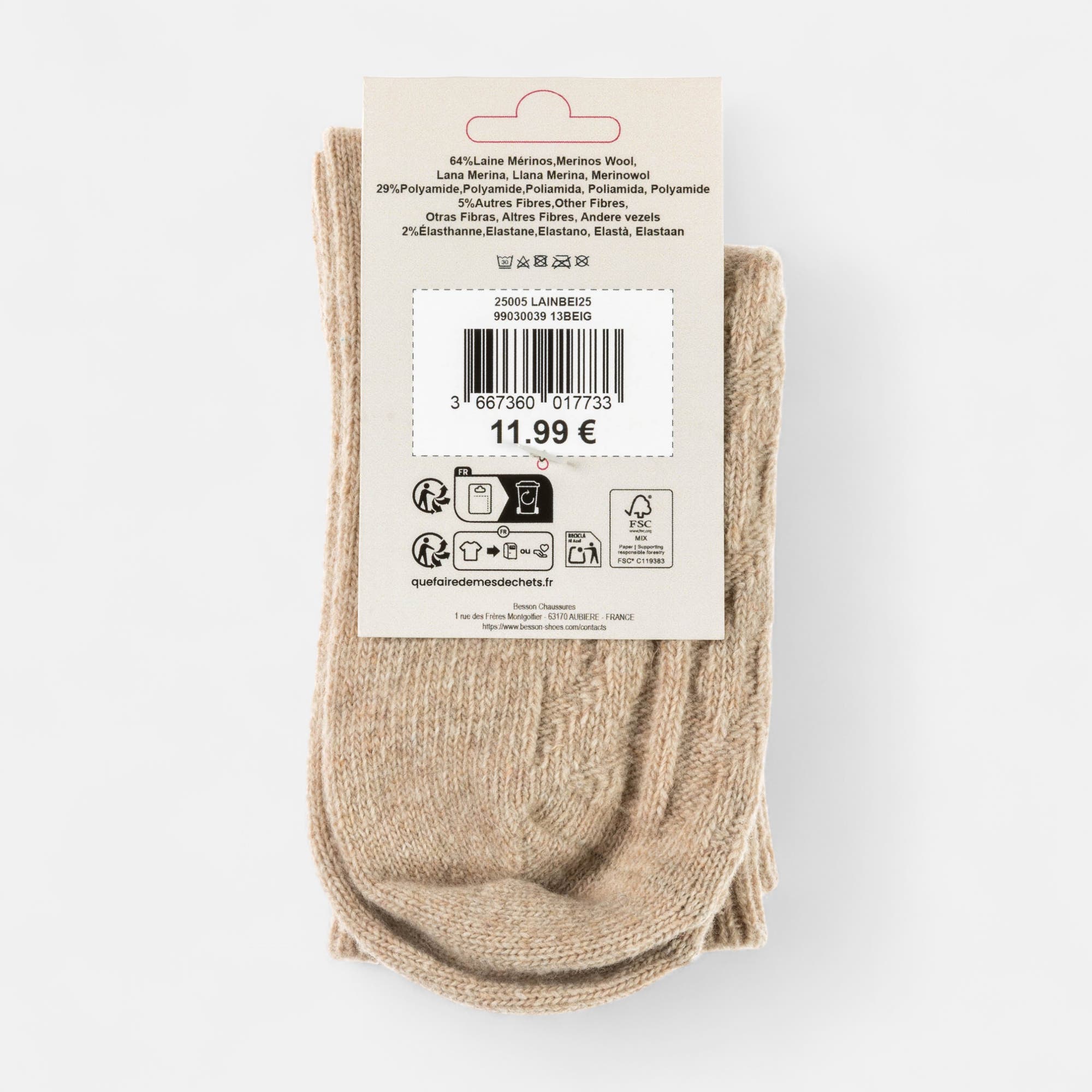 Chaussettes Femme beige