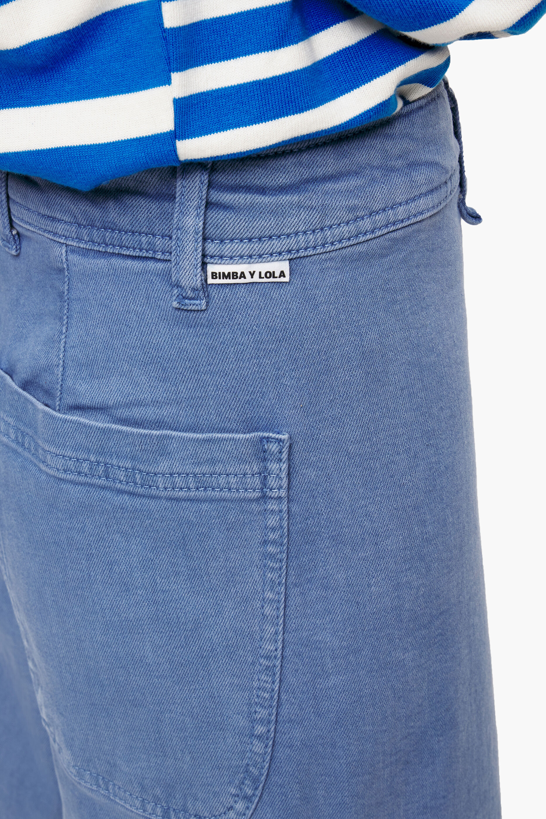 CULOTTE - Calça jeans azul de cintura alta