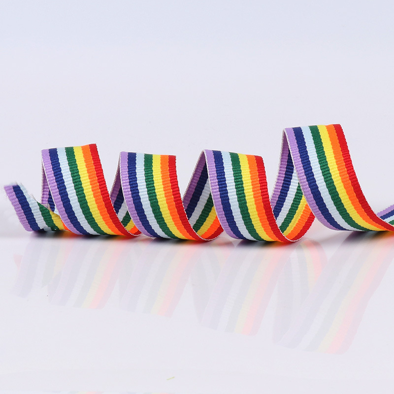 (6cmx45m) Baumwoll Band DIY Mercerie Gurt zum Basteln / Nähen - Regenbogen
