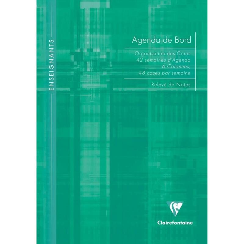 Agenda de bord enseignant 6 colonnes (48 cases/semaine) brochure souple A4 144 pages Couleur aléatoire - Assortis