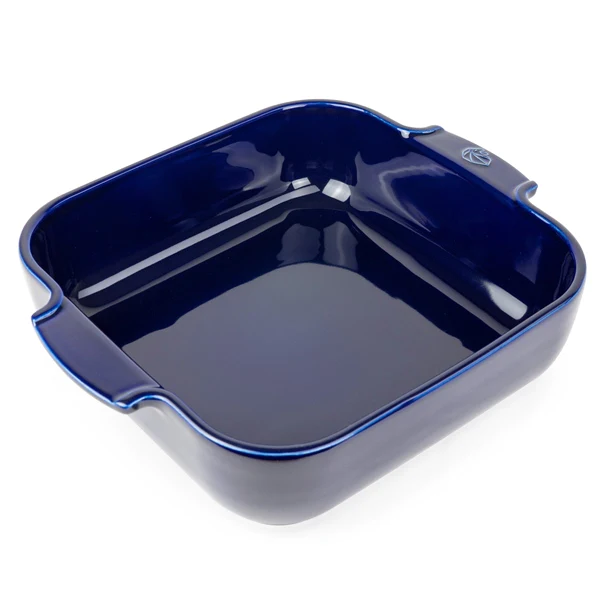 Plat four carré céramique bleu 28 cm Peugeot