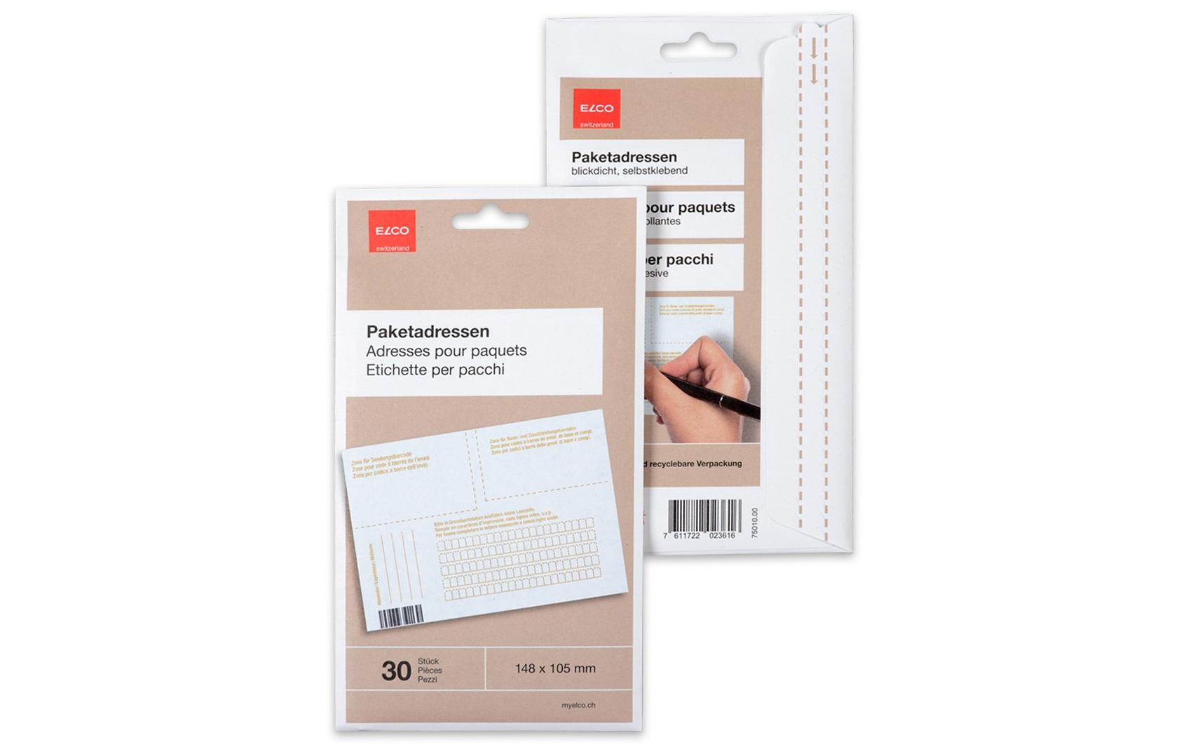 Adressetiketten 14.8 x 10.5 cm, 30 StückSelbstklebende Adressetiketten für Pakete