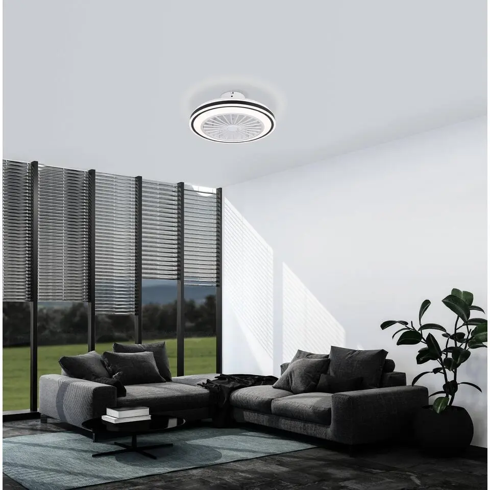 EGLO Bilinga Plafondlamp met ventilator - AC LED-CCT - Wit/Zwart