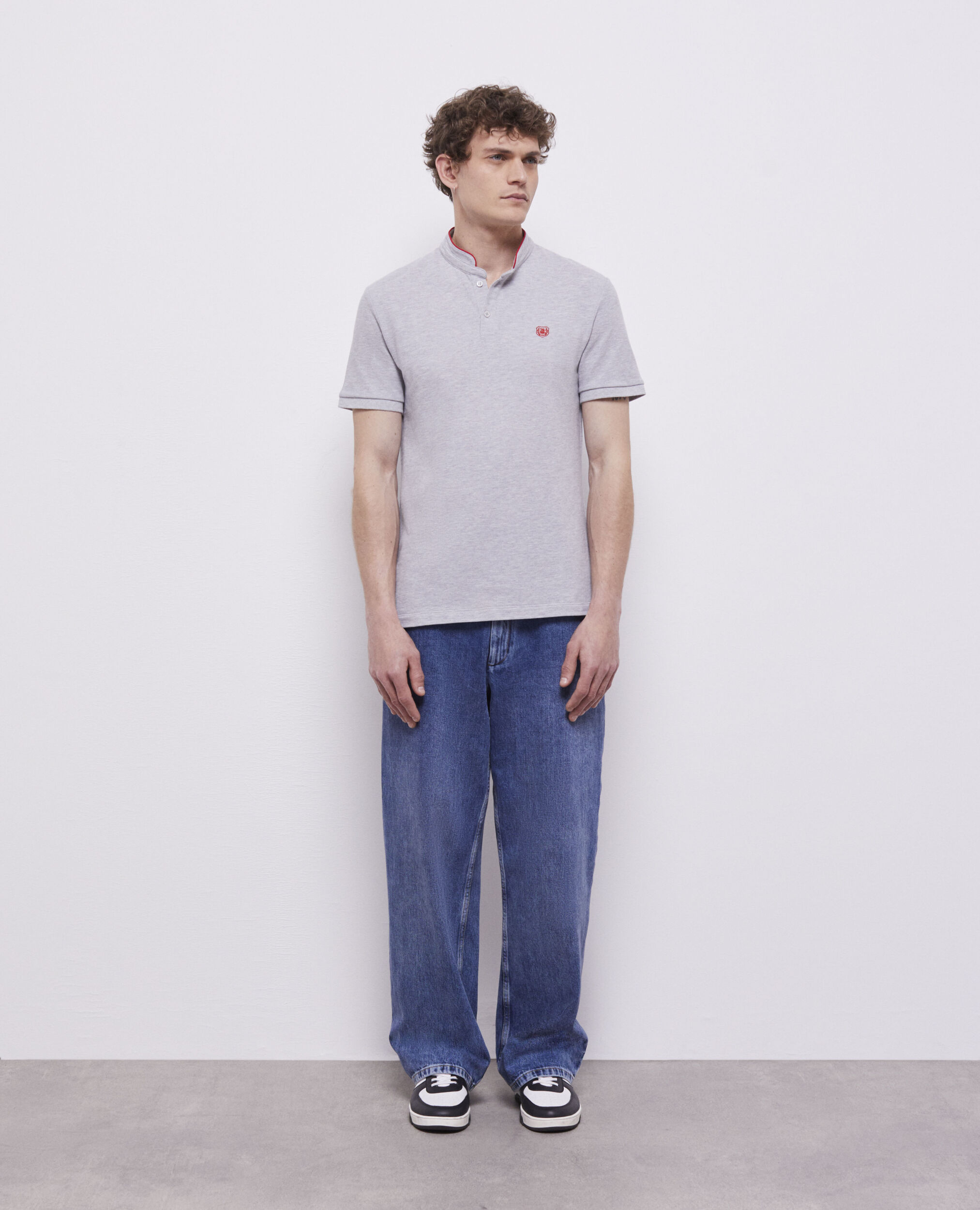 Polo col officier gris