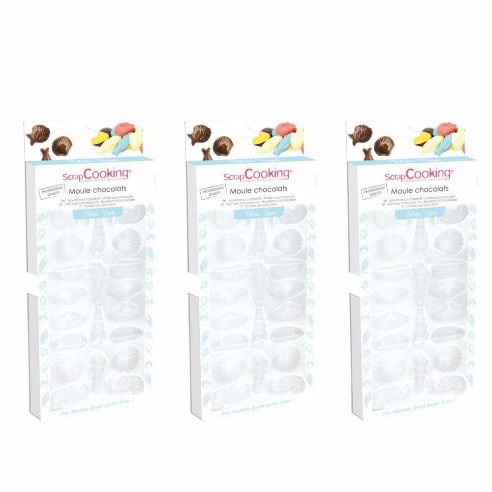 3 moules rigides pour fritures en chocolat