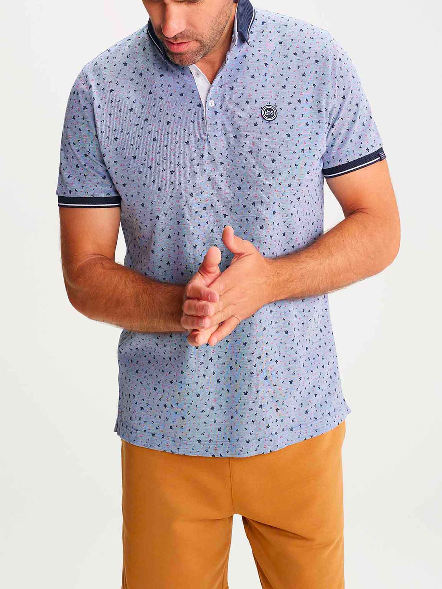 Polo Homme A Motif Marine
