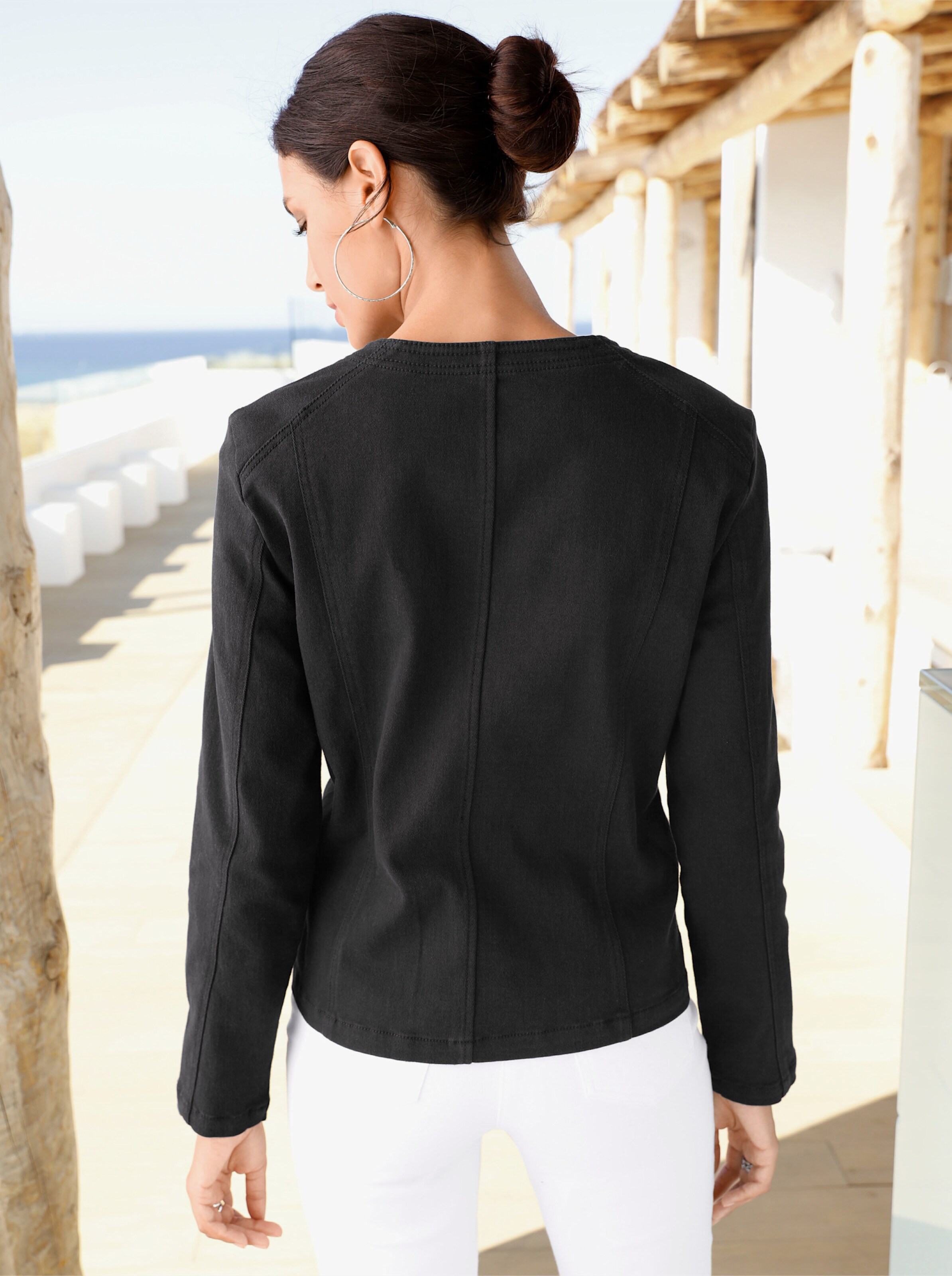 Jeansblazer mit Zier-Reißverschlüssen