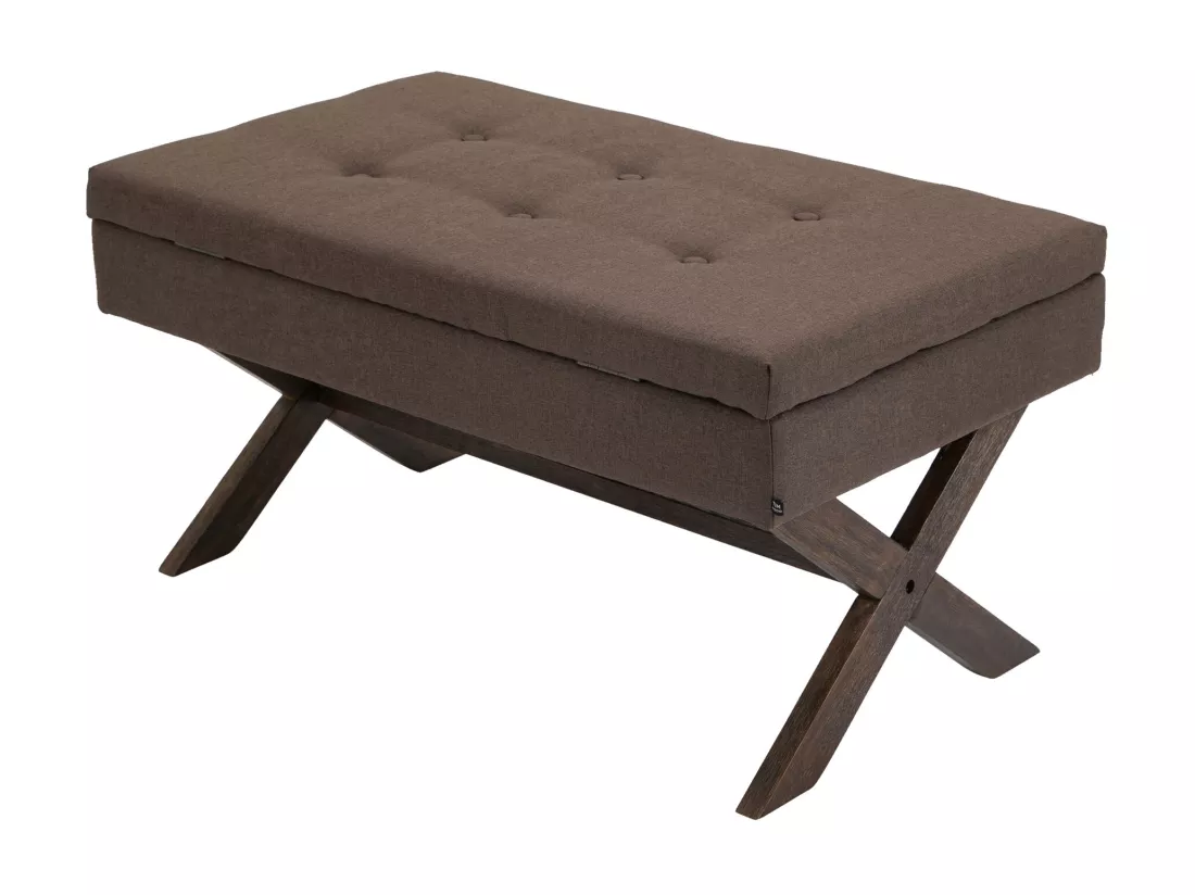 Banquette - Tissu & Bois - Marron - Namaro