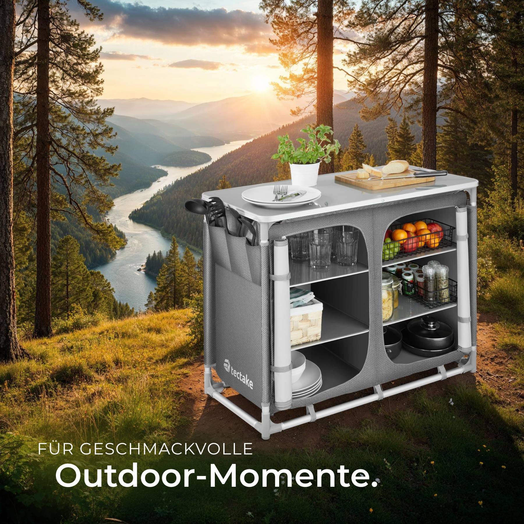 Campingschrank Deluxe mit 6 Fächern