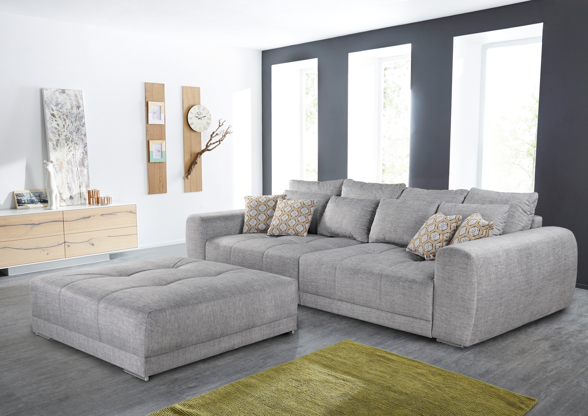 Phill Hill Bigsofa SOLEO 306 cm hellgrau
