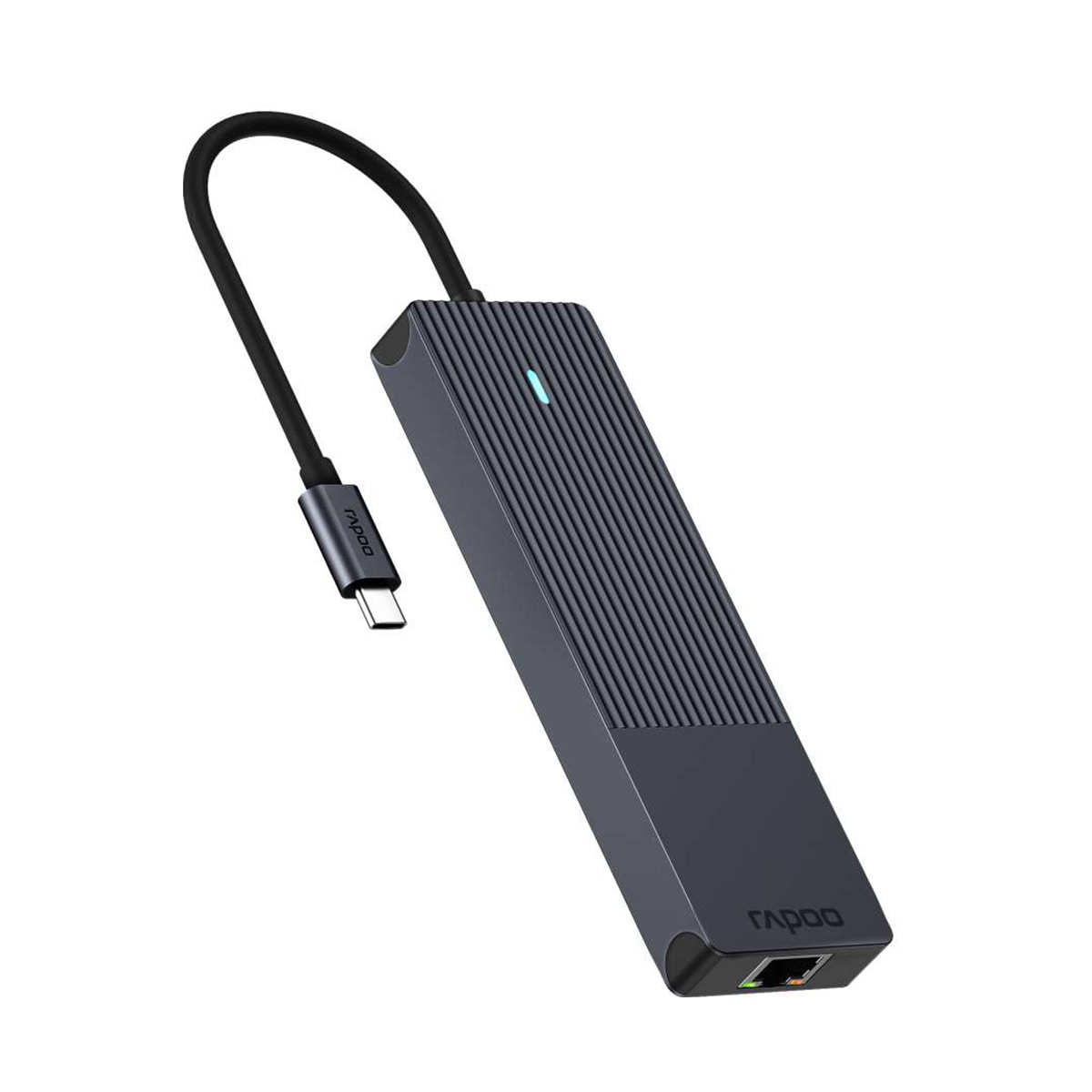 RAPOO UCM-2002 6-i-1 USB-C Multiport Adapter hub (sort)