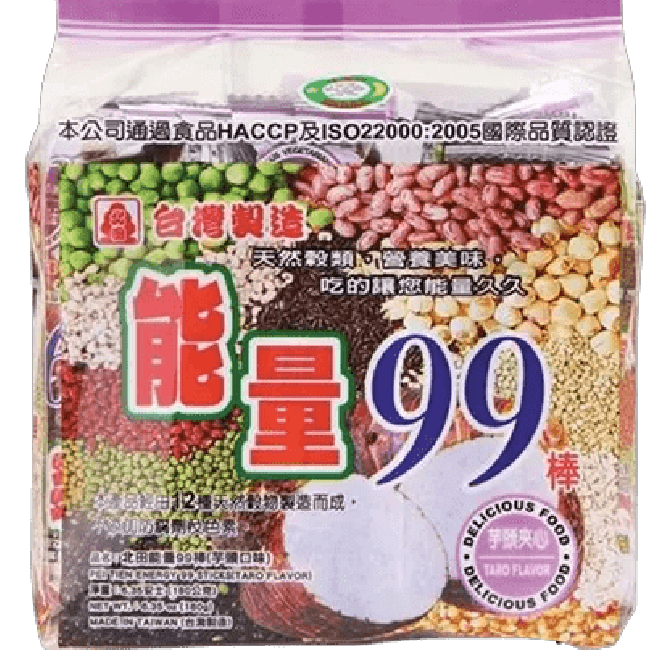 Pei Tien Energy 99 Granen Sticks Taro Smaak 180g
