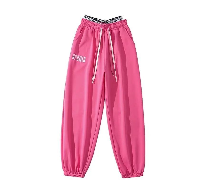 Reknovine - Baggy joggingbroek met trekkoord en letters