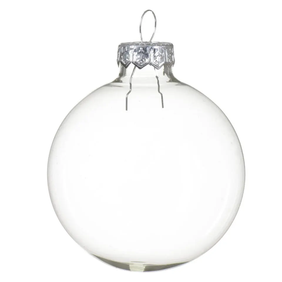 Kerstballen set - 10x stuks - transparant - glas - 6 cm - glans
