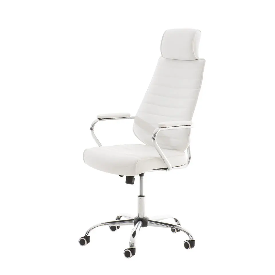 CLP Bureaustoel Rako V2 chroom Frame - Kunstleer - wit