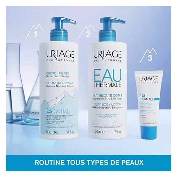 Creme de limpeza e nutrição Uriage para rosto e corpo 1L