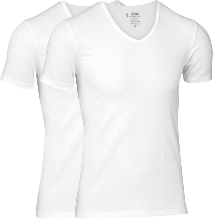 JBS JBS 2-pack V-neck bamboo Hvid