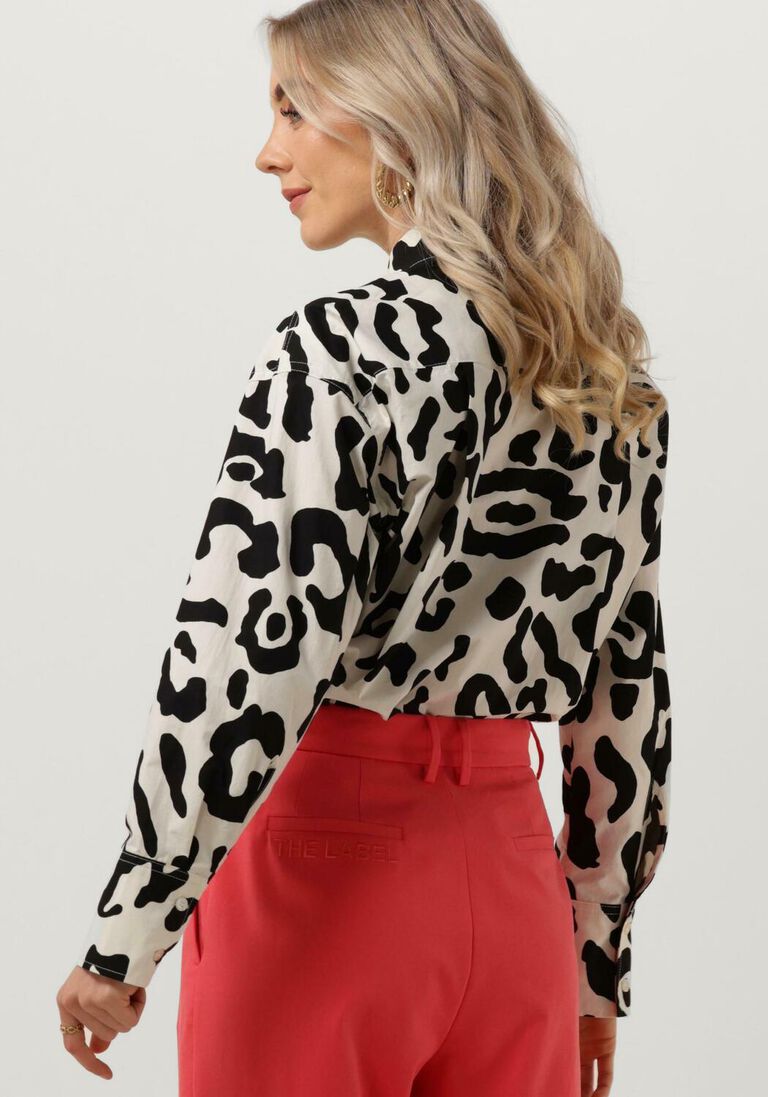 ALIX THE LABEL zwarte alix the label blouse ladies woven big animal blouse