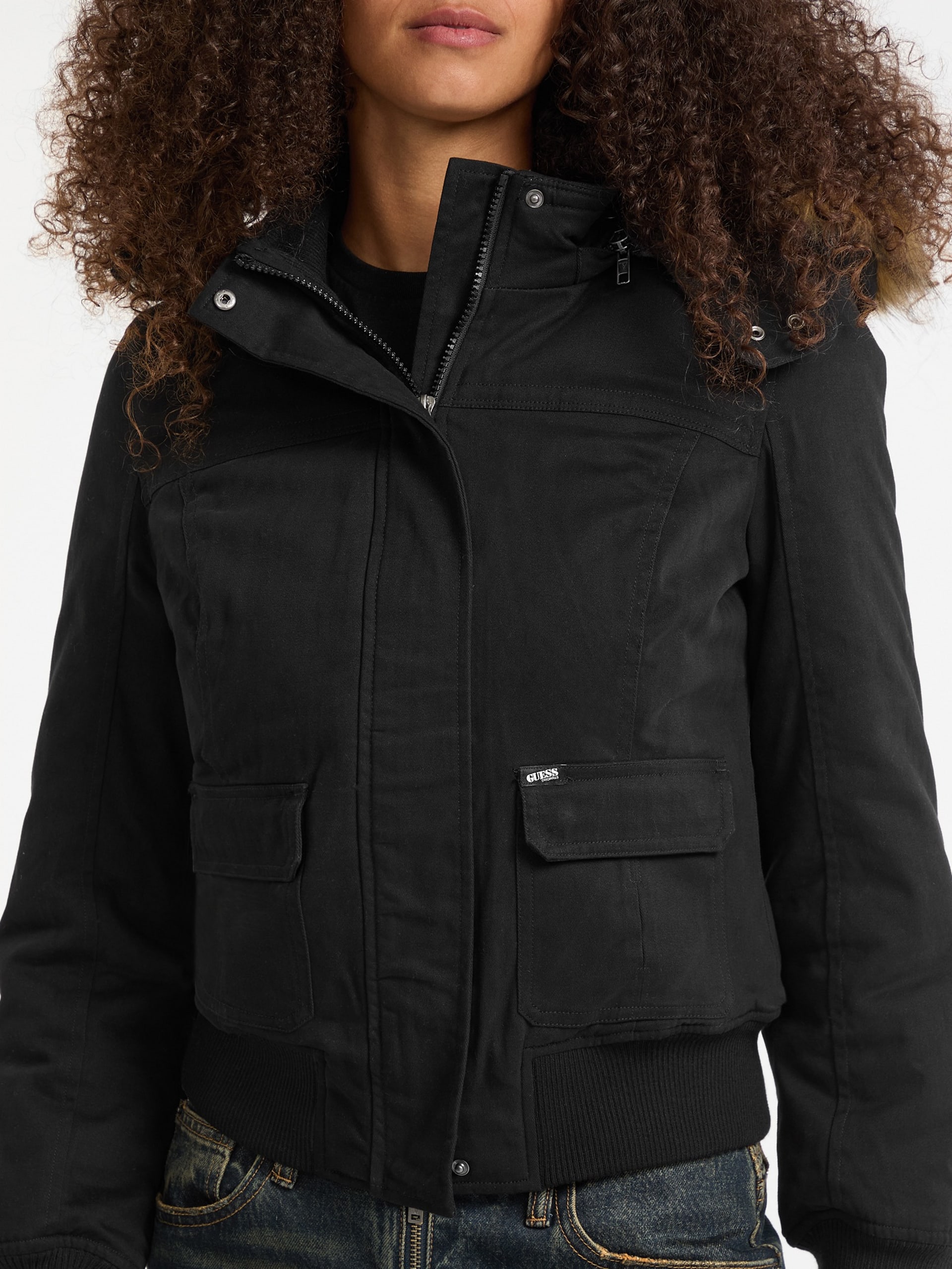 Parka com capuz em pele sintética ecológica da GUESS Originals