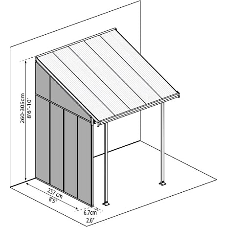 Side til Feria overdækket terrasse hvid - 3M