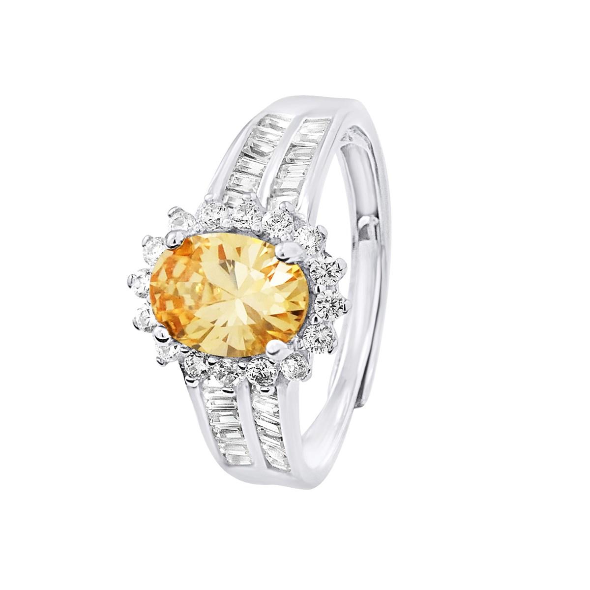Bague OVALE - Cristal - Oxyde de zirconium - Argent 925