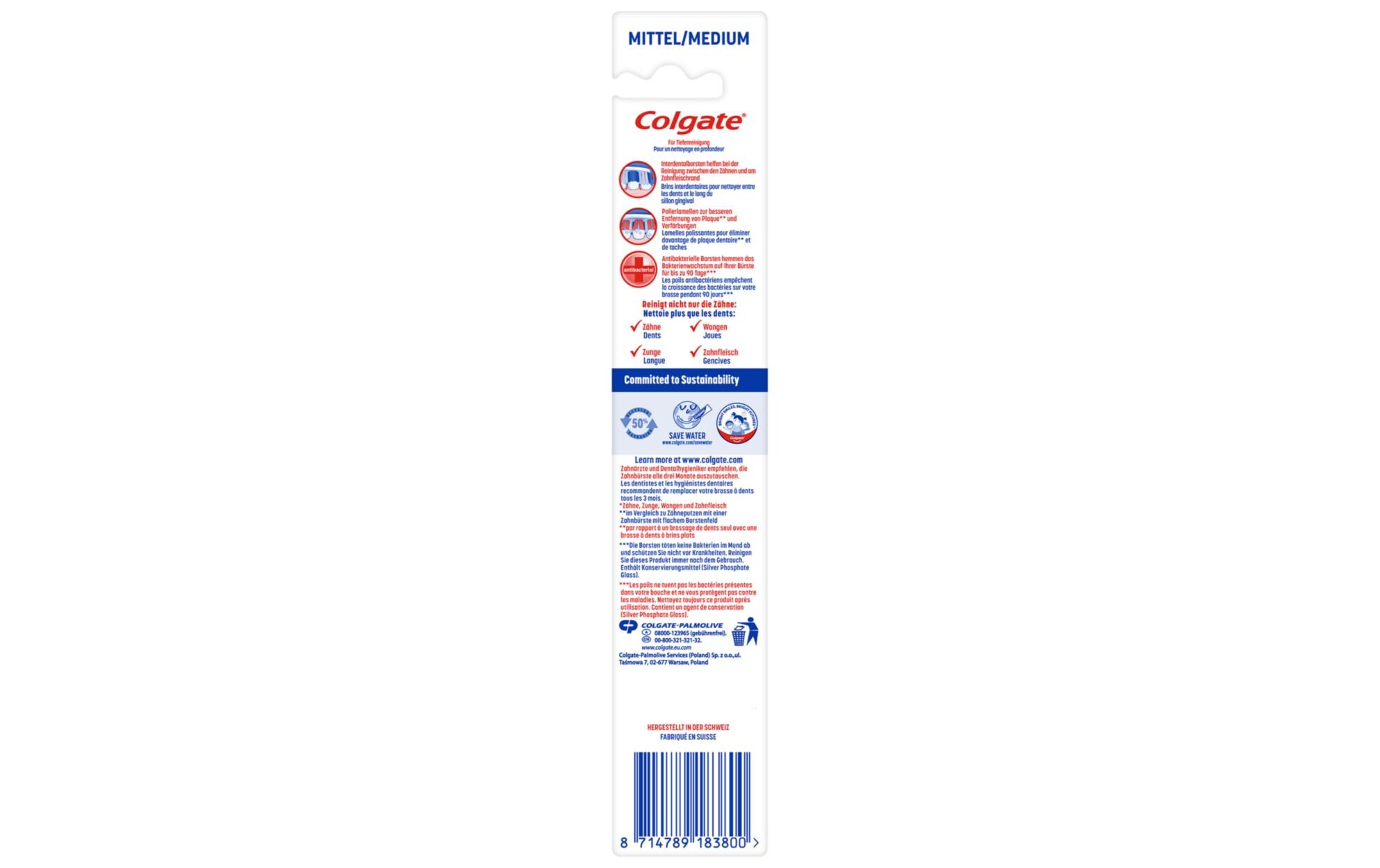 Handzahnbürste 360° Whole Mouth Clean mittel assortiertZahnbürste zur grossflächigen Mundreinigung