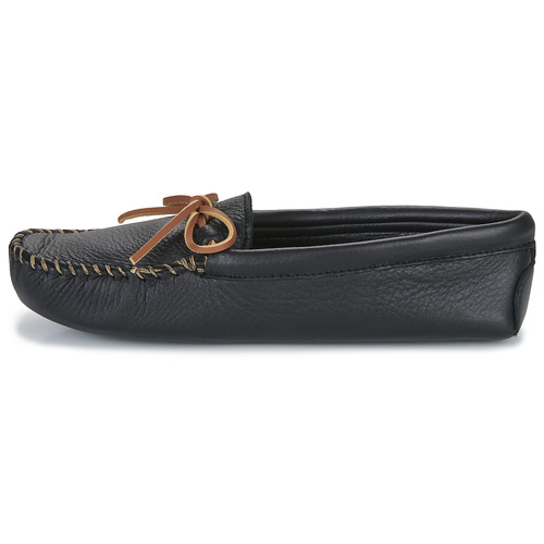 Minnetonka - DOUBLE DEERSKIN SOFTSOLE - Noir