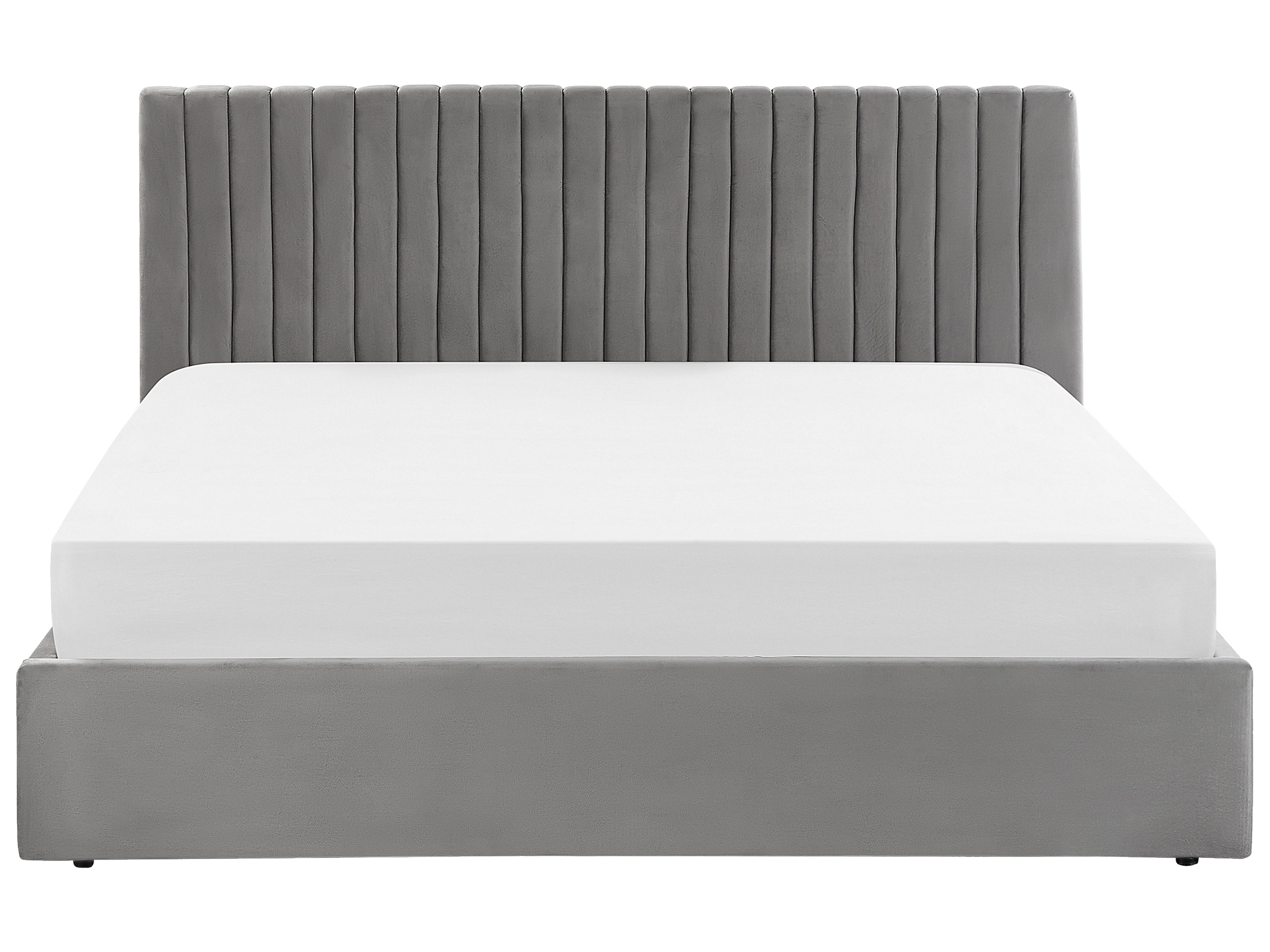 Bed met opbergruimte Fluweel VION 180 x 200 cm Grijs