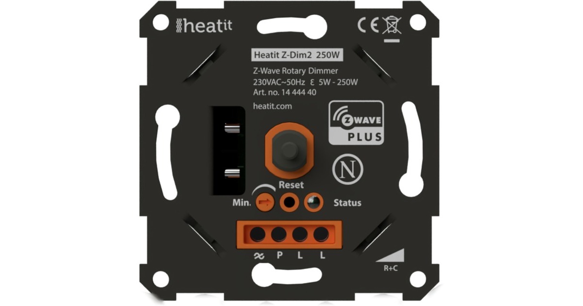 heat itZ-Dim2 250W dimmer  (Wit, Z-Wave)