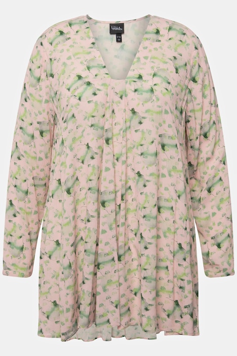 Bluse, bedruckt, A-Linie, Carree-Ausschnitt, Langarm