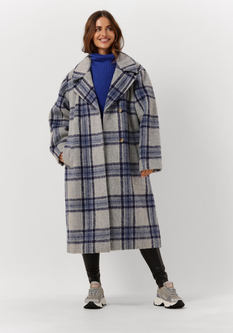 MODSTR\u00D6M lichtgrijze modstr&ouml;m mantel sallie check coatr
