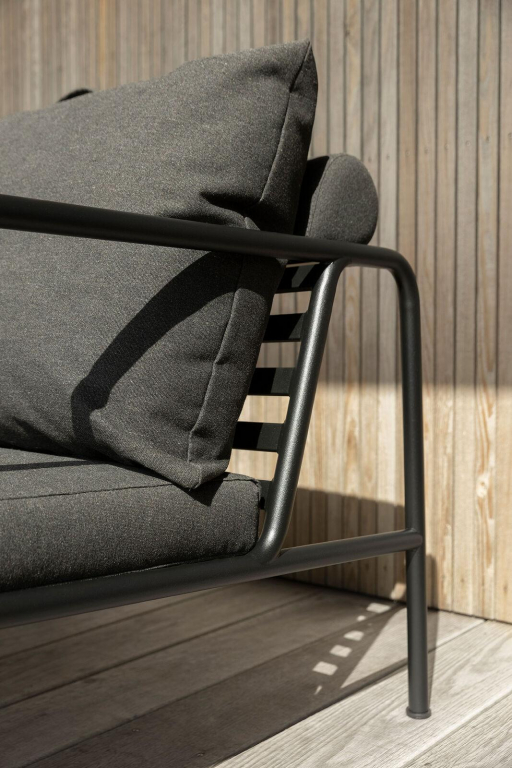 Houe Avon Lounge fauteuil frame zwart stof leaf heritage