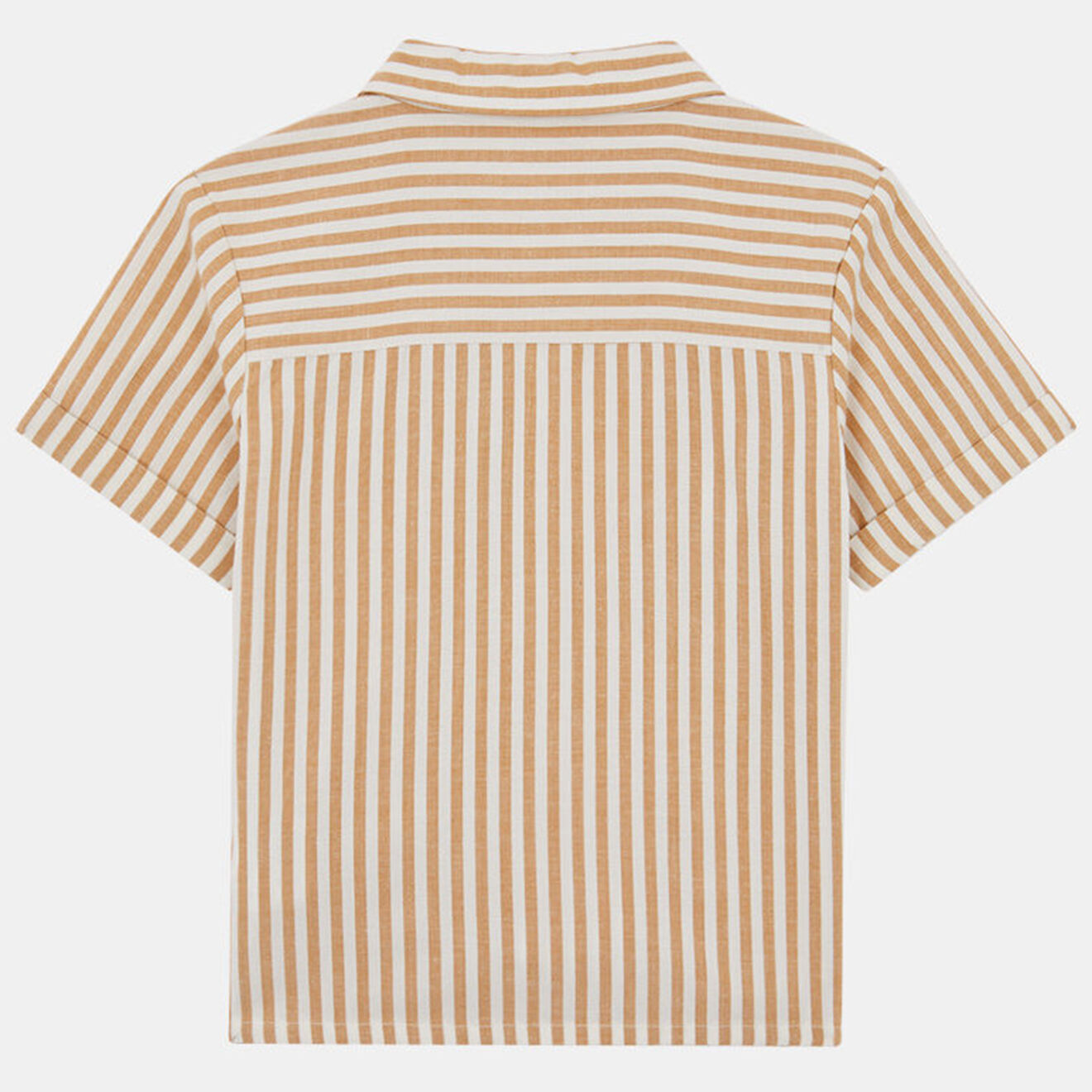 Cadet Rousselle Chemise Volmo en Coton et Lin mélangés rayée blanc/orange