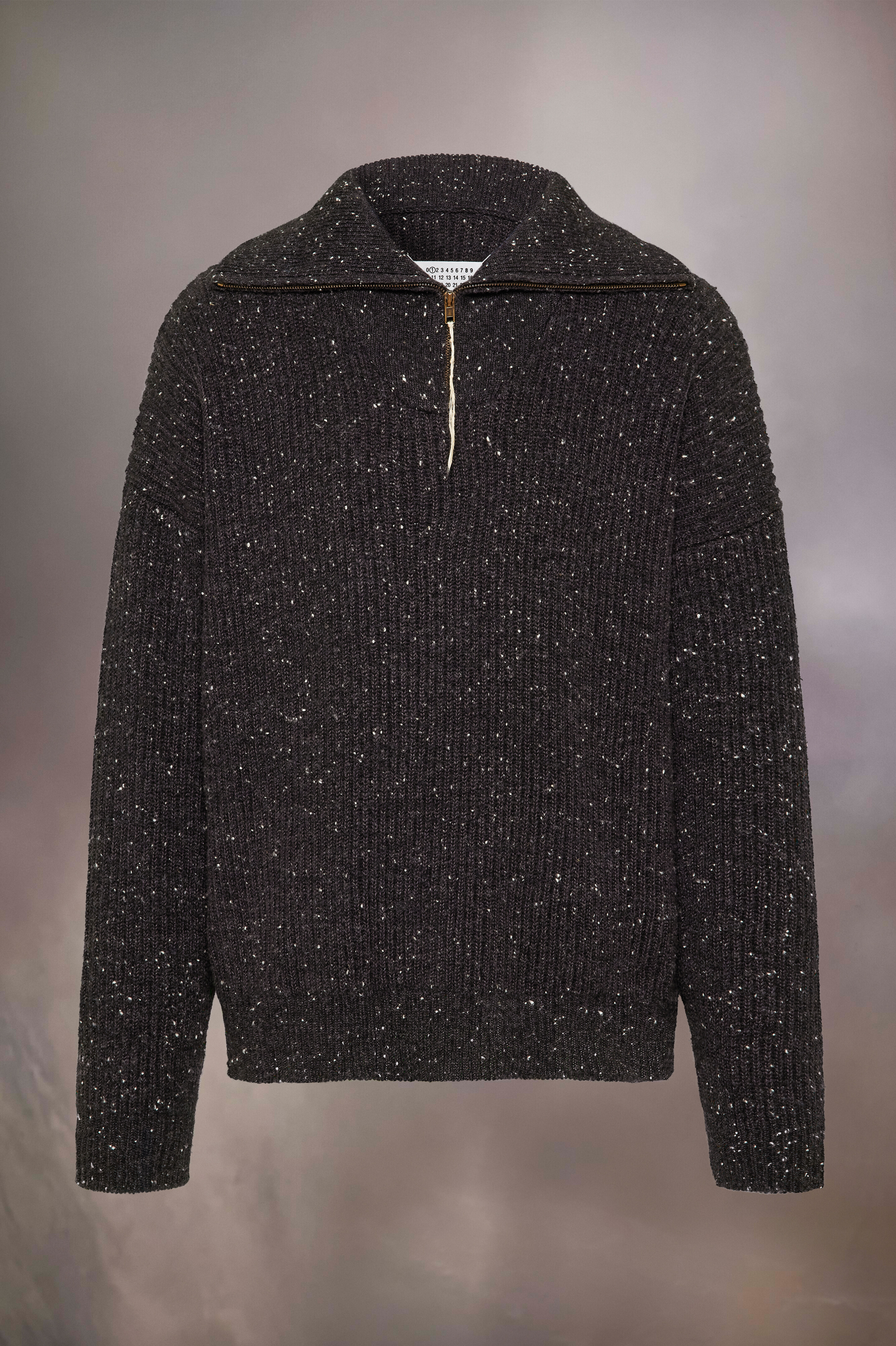 Sweat-shirt zippé en laine Shetland