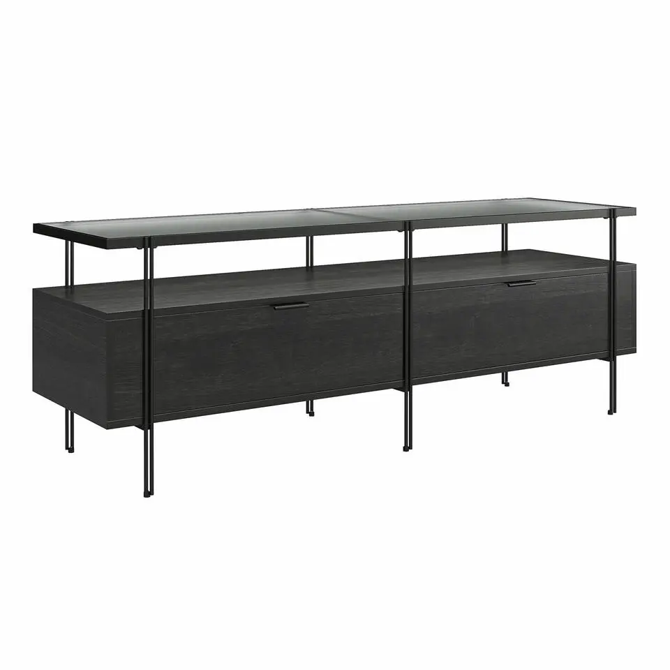 Wainwright - TV-meubel met 2 laden en zwart eiken effect