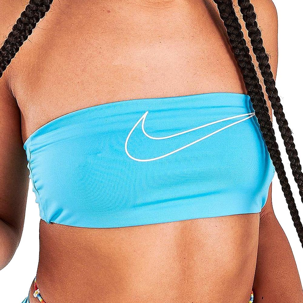 Nike Haut de maillot de bain Bleu Femme Nike Bandeau Bikini Top