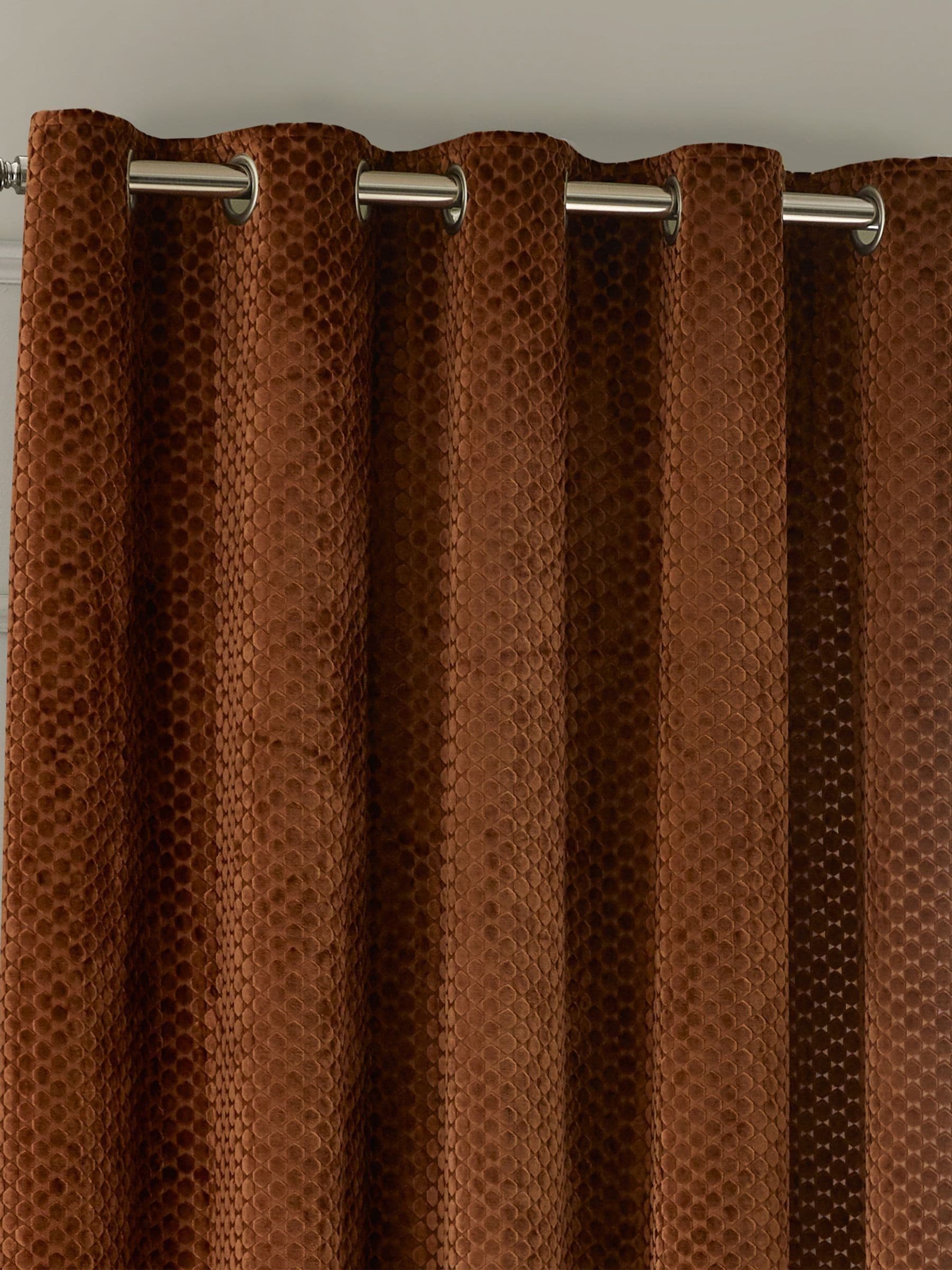 Paoletti Neptune Cut-Velvet Eyelet Curtains