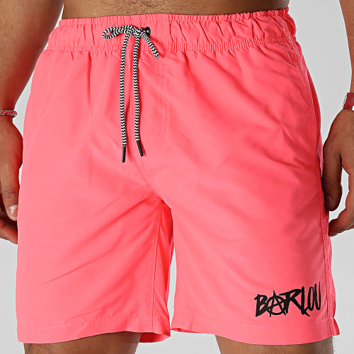 Short De Bain Barlou Rose Fluo Noir