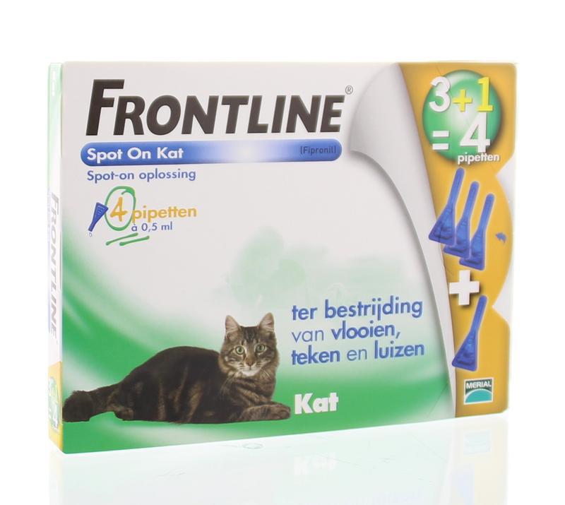 Frontline 3+1 Pipet Kat Bestrijding Vlo En Teek4st