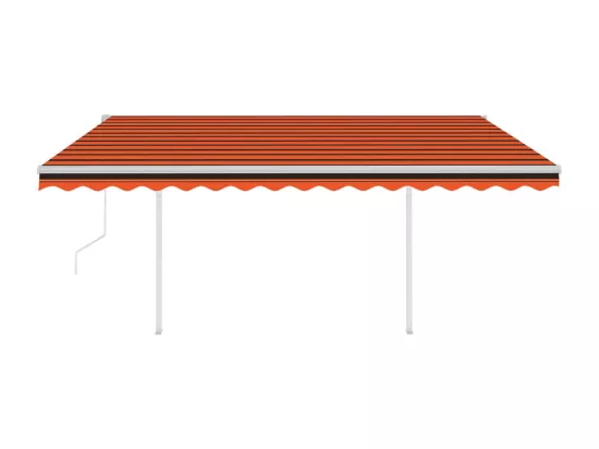 Auvent rétractable automatique et poteaux 4x3m Orange et marron