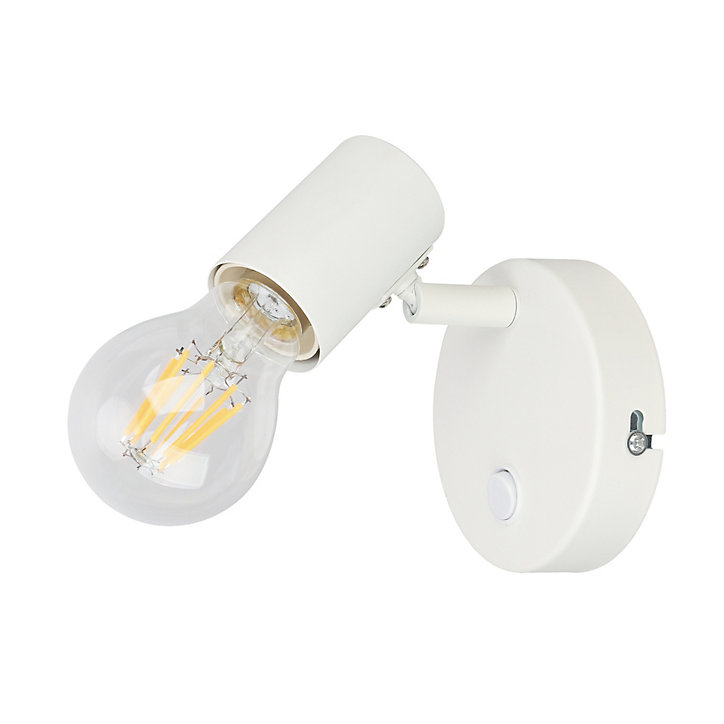 Patère spot E27 8.6W GoodHome Ghlin blanc mat L.10 x L.13 x H.13 cm