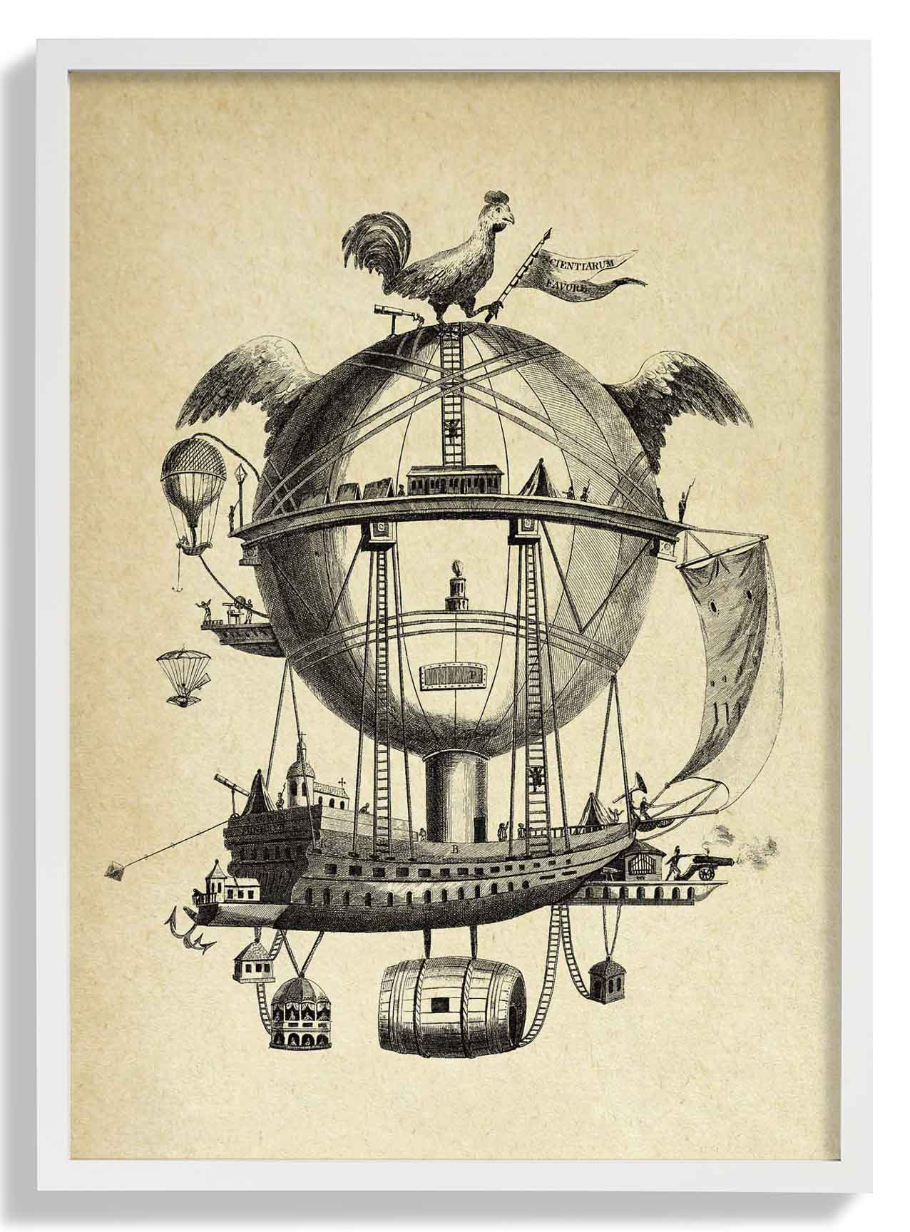 Der unmögliche Ballon - Vintage Transport-Sketch-Idee