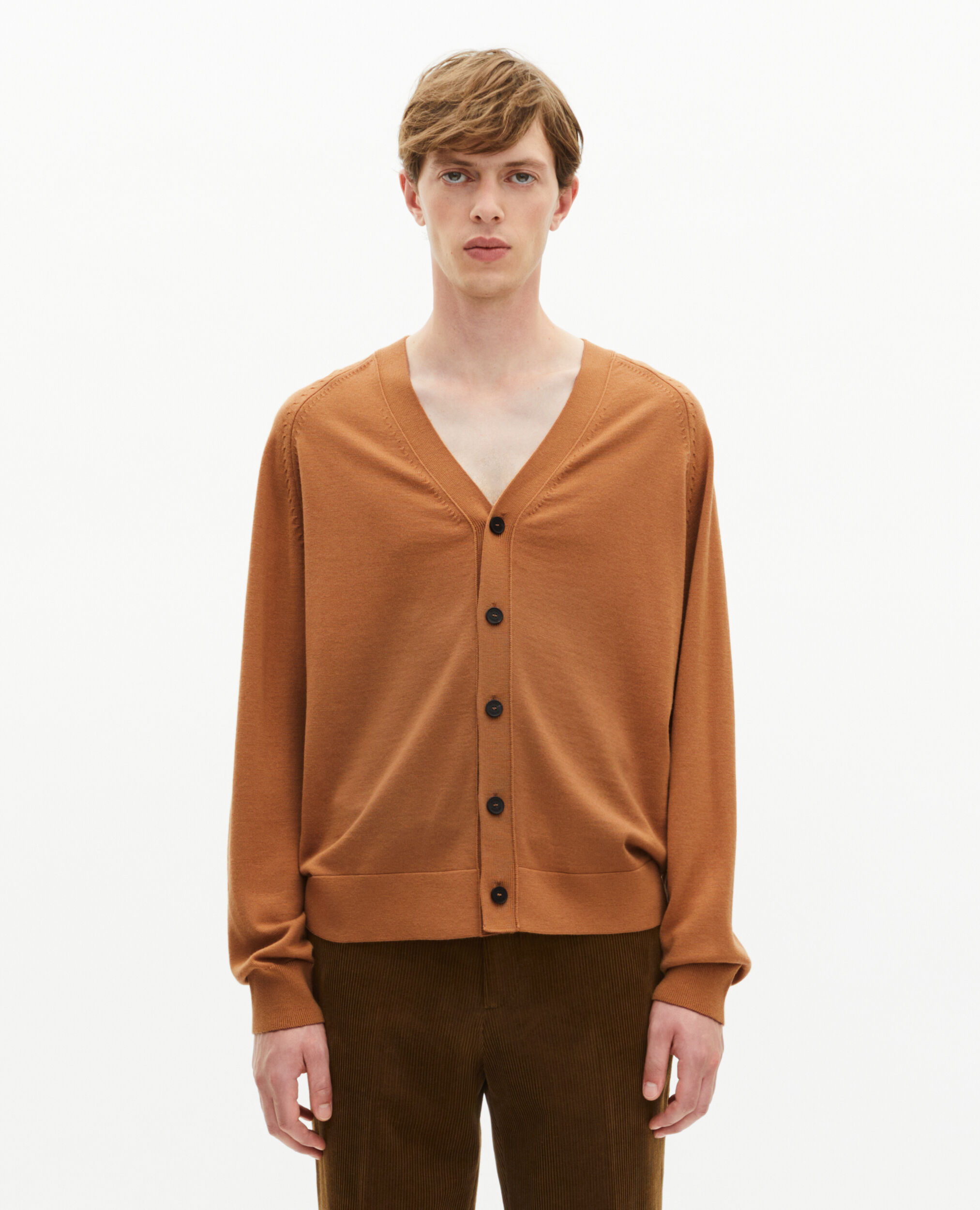 Cardigan en laine camel