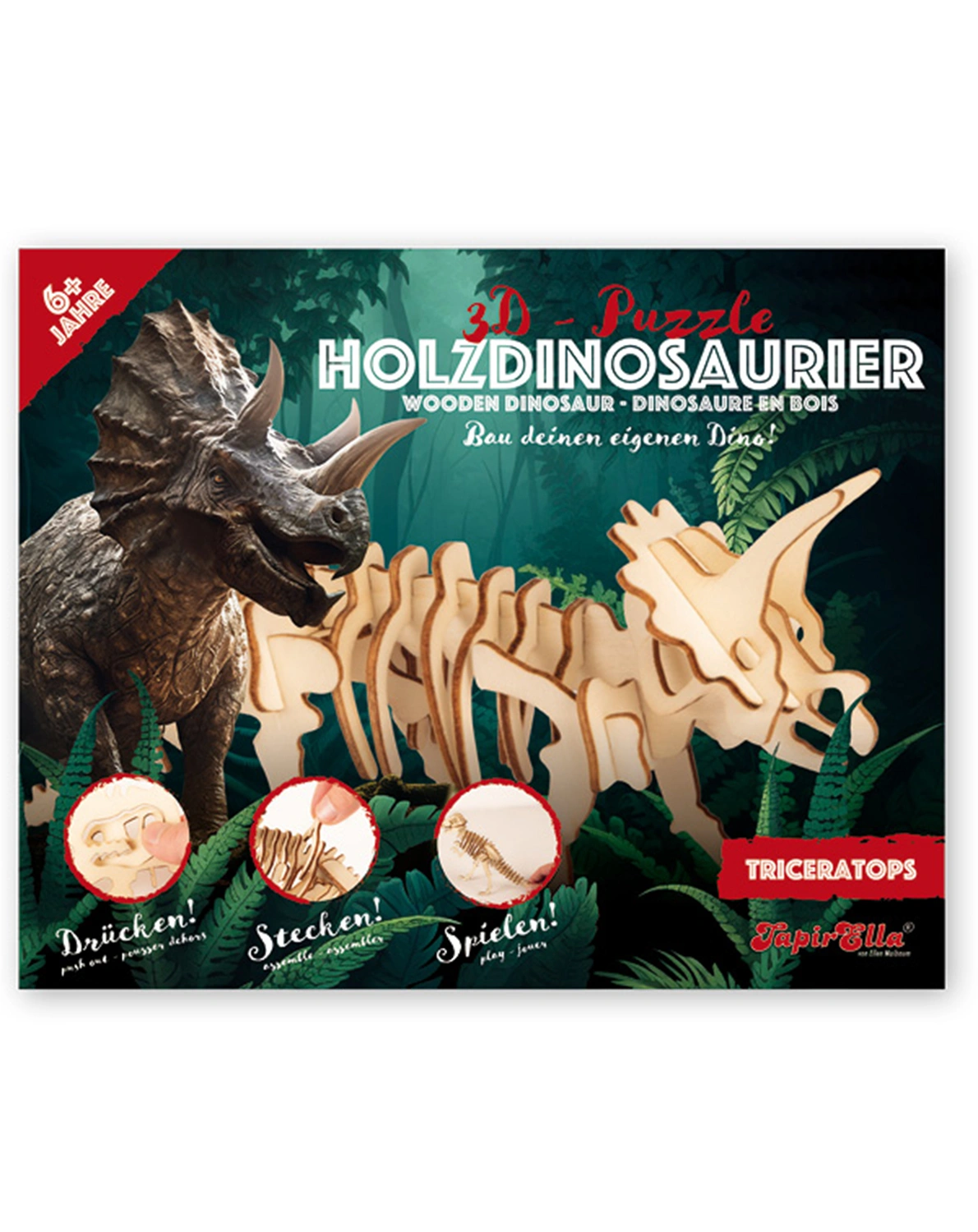 3D Holz-Puzzle TAPIRELLA DINOSAURIER