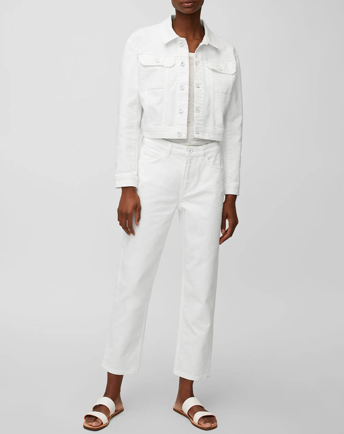 Marc O'Polo Veste en Jean crop blanche