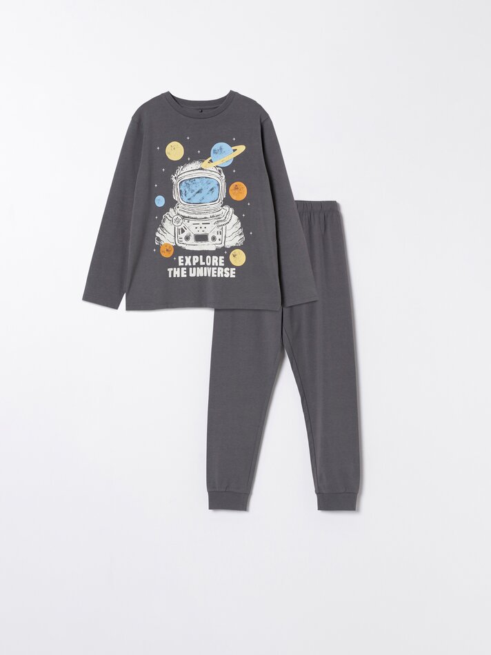 Pijama estampado - Chumbo