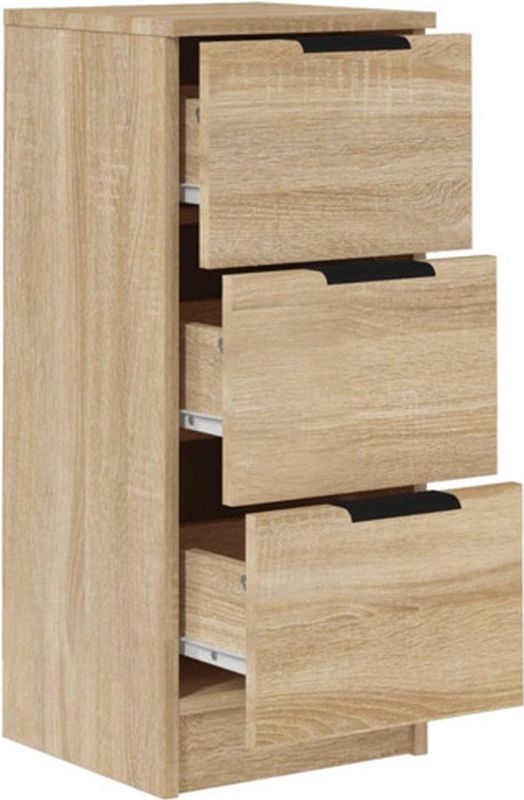 vidaXL - Dressoir - Sonoma Eikenkleurig - Bewerkt Hout - 3 Lades